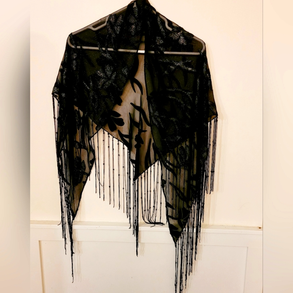 Beautiful large triangular scarf or wrap.